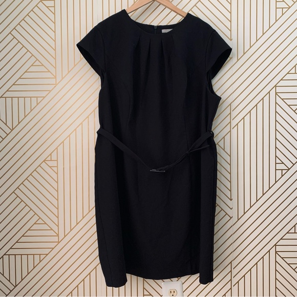 H&M belted scoop neck cap sleeve sheath dress XXL - Picture 9 of 10